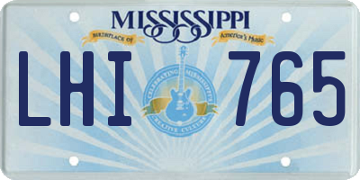 MS license plate LHI765