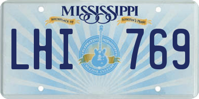 MS license plate LHI769