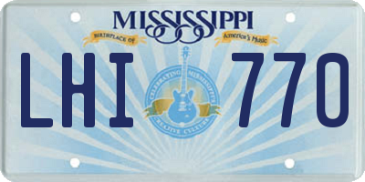 MS license plate LHI770