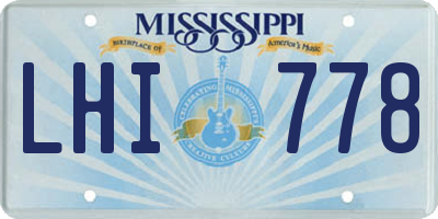 MS license plate LHI778