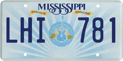 MS license plate LHI781