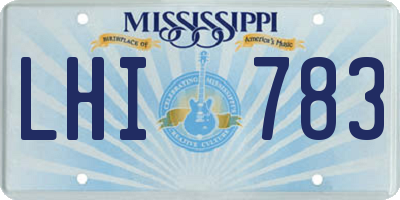 MS license plate LHI783