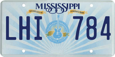 MS license plate LHI784
