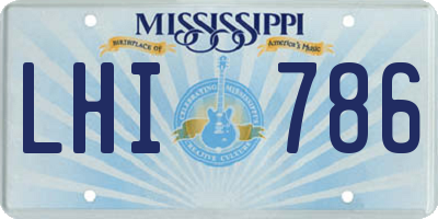 MS license plate LHI786