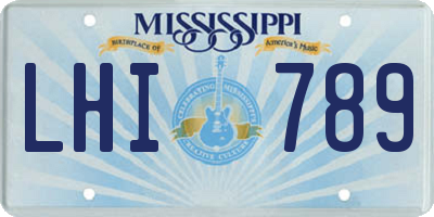 MS license plate LHI789