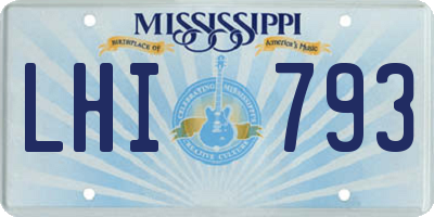 MS license plate LHI793