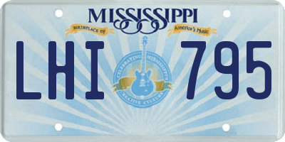 MS license plate LHI795