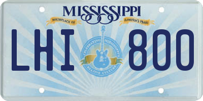 MS license plate LHI800