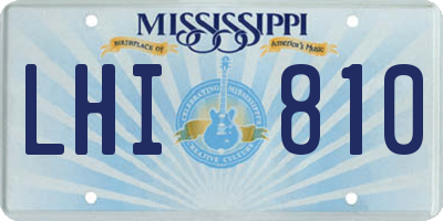 MS license plate LHI810