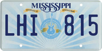 MS license plate LHI815