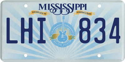 MS license plate LHI834