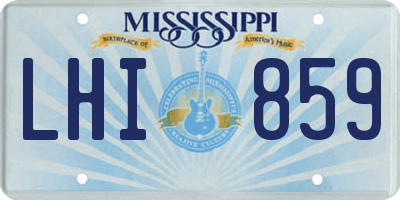 MS license plate LHI859