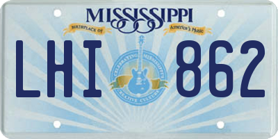 MS license plate LHI862
