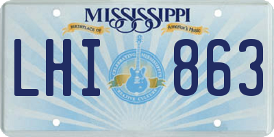 MS license plate LHI863