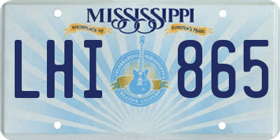 MS license plate LHI865