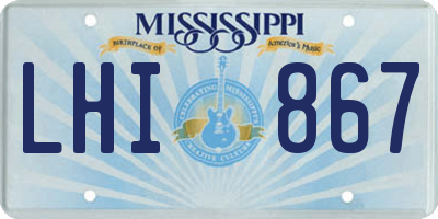 MS license plate LHI867