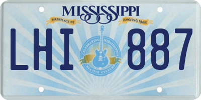 MS license plate LHI887