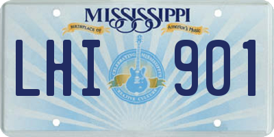 MS license plate LHI901