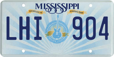 MS license plate LHI904