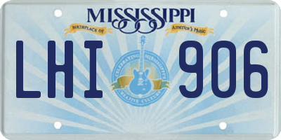 MS license plate LHI906