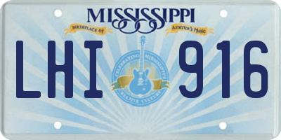 MS license plate LHI916