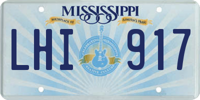 MS license plate LHI917