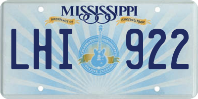 MS license plate LHI922