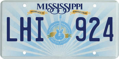 MS license plate LHI924