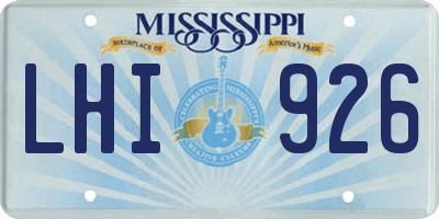 MS license plate LHI926