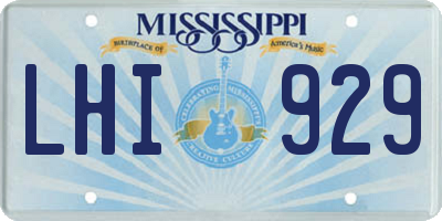 MS license plate LHI929