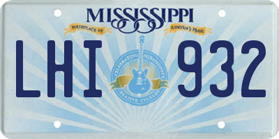 MS license plate LHI932