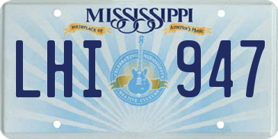 MS license plate LHI947