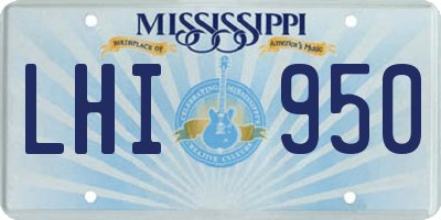 MS license plate LHI950