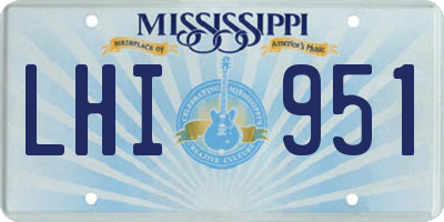 MS license plate LHI951