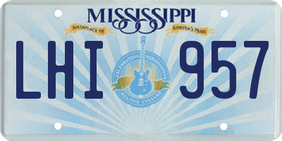 MS license plate LHI957