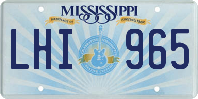 MS license plate LHI965