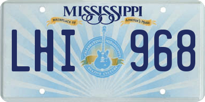 MS license plate LHI968