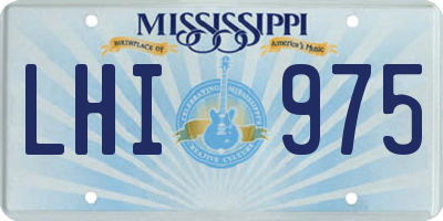 MS license plate LHI975