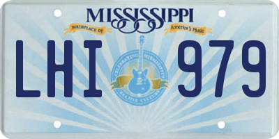 MS license plate LHI979