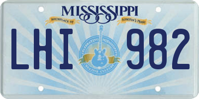 MS license plate LHI982