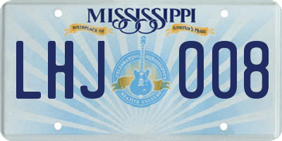 MS license plate LHJ008