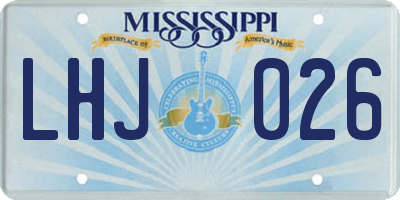 MS license plate LHJ026