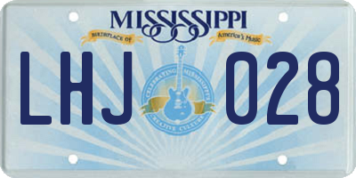 MS license plate LHJ028