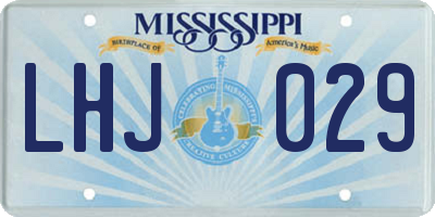 MS license plate LHJ029
