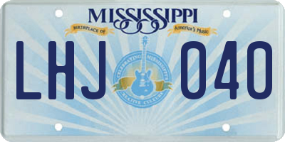 MS license plate LHJ040