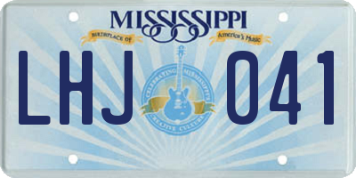 MS license plate LHJ041