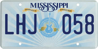 MS license plate LHJ058
