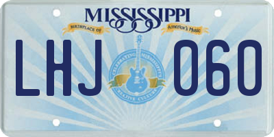 MS license plate LHJ060