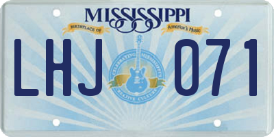 MS license plate LHJ071
