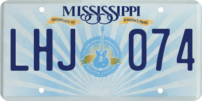 MS license plate LHJ074